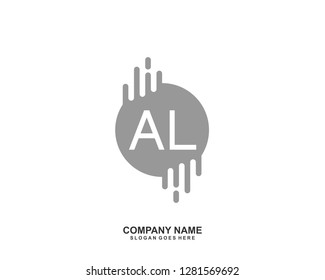 AL Initial letter geometric logo vector