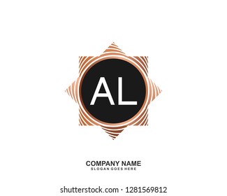 AL Initial letter geometric logo vector