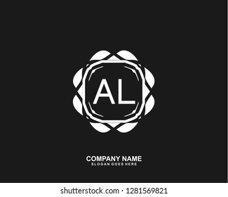 AL Initial letter geometric logo vector