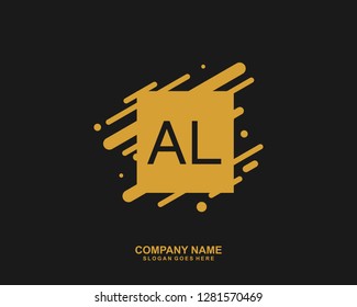 AL Initial letter geometric logo vector