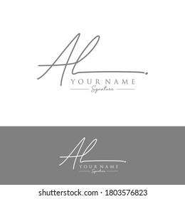 AL Initial letter handwriting and signature logo.