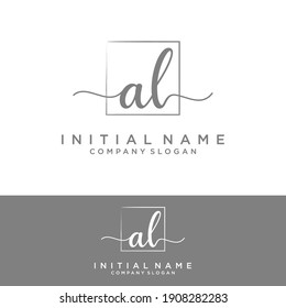 AL Initial letter handwriting and signature logo.