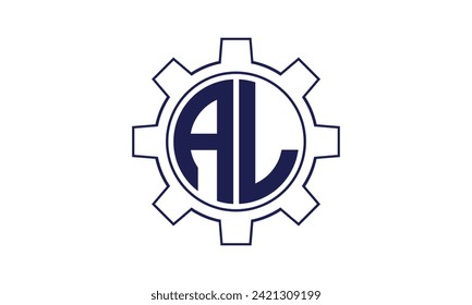 AL initial letter mechanical circle logo design vector template. industrial, engineering, servicing, word mark, letter mark, monogram, construction, business, company, corporate, commercial, geometric