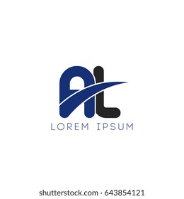 al initial letter uppercase logo blue and black