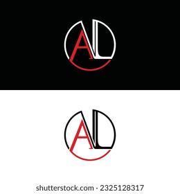 AL initial letters linked circle illustration design template, suitable for your company