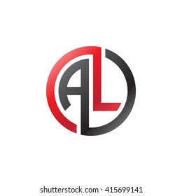 AL initial letters linked circle company logo red black