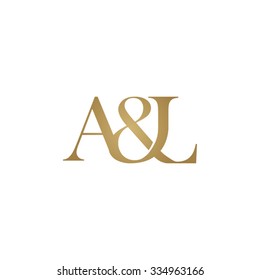 A&L Initial logo. Ampersand monogram logo gold