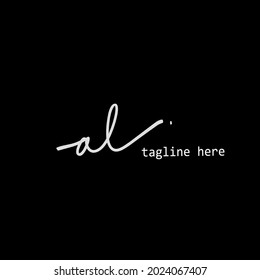 aL initial logo handwriting template vector