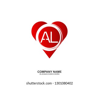 AL initial logo template vector