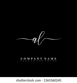 AL Initial luxury handwriting logo vector