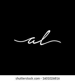 AL Initial luxury handwriting logo. handwriting logo of initial signature, wedding, fashion, jewelry, boutique, and botanical with creative template for any company or business - vector