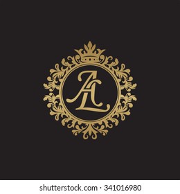 AL initial luxury ornament monogram logo