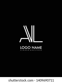 AL Initial minimalist modern abstract logo