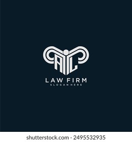 AL initial monogram logo lawfirm with pillar design