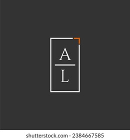 AL initial monogram logo for technology with square style design