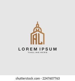 AL initial monogram real estate logo with imperium style desgn