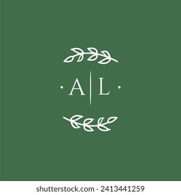 AL initial monogram wedding with creative design