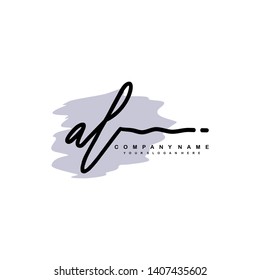 AL initial signature logo. handwriting logo template vector,