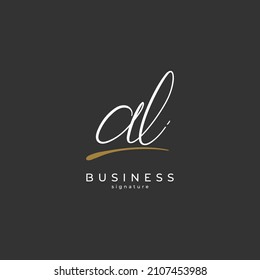AL initial signature logo. Handwritten monogram vector