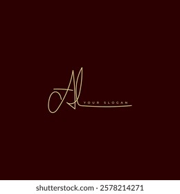 Al initial signature logo vector design
