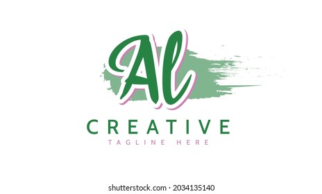 AL Initials, handwriting logo vector