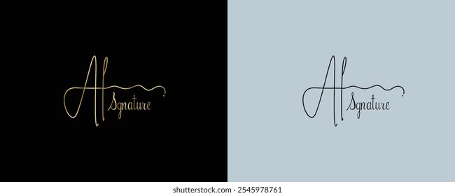 Al initials Handwriting signature logo. Al Hand drawn Calligraphy lettering Vector. Al letter real estate, beauty, photography letter logo design.