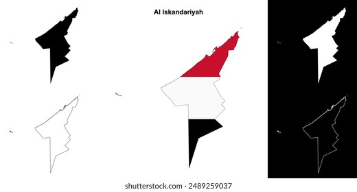 Al Iskandariyah Governorate Outline Karte gesetzt