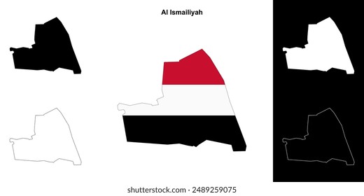 Al Ismailiyah Governorate Outline Karte gesetzt