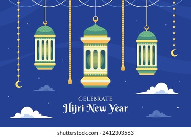 Al Isra Wal Miraj background. isra miraj celebration. The night journey of the Prophet Muhammad. February 7. Cartoon Vector illustration design for Poster, Banner, Greeting, Card, Flyer, Post, Cover.