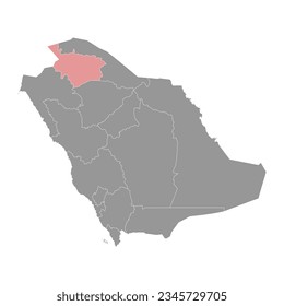 Al Jawf province, administrative division of the country of Saudi Arabia. Vector illustration.