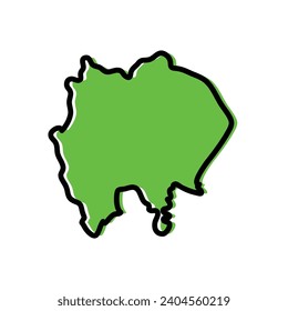 Ilustración del mapa vectorial del estado de Al Jazirah en Sudán. Mapa del estado de Gezira.