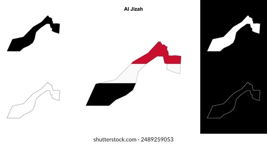 Al Jizah Governorate Outline Karte gesetzt