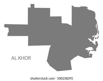 Al Khor Qatar Map grey