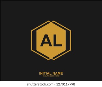 AL A L Initial logo letter with minimalist concept vector