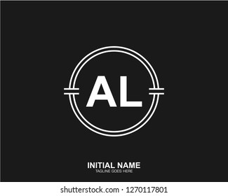 AL A L Initial logo letter with minimalist concept vector