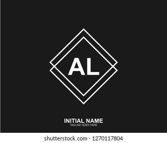 AL A L Initial logo letter with minimalist concept vector