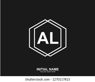 AL A L Initial logo letter with minimalist concept vector