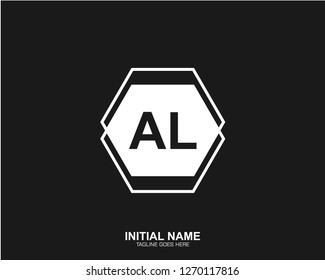 AL A L Initial logo letter with minimalist concept vector