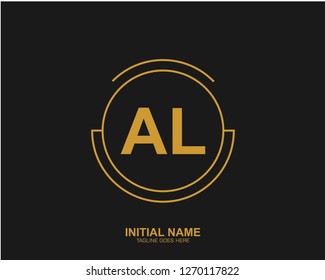 AL A L Initial logo letter with minimalist concept vector