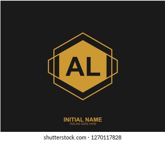 AL A L Initial logo letter with minimalist concept vector