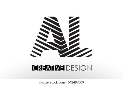 AL A L Lines Letter Design with Creative Elegant Zebra Vector Illustration.