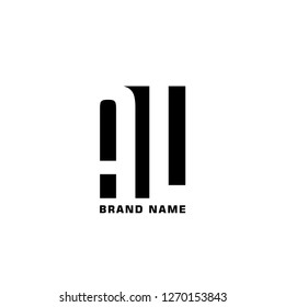 AL A L Logo design with negative space concept. Vector illustration