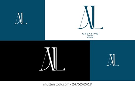 AL, LA, A, L, Abstrakte Buchstaben Logo-Monogramm