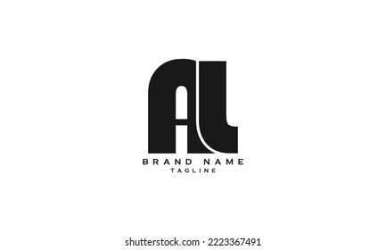 AL, LA, Abstract initial monogram letter alphabet logo design