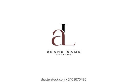 AL, LA, Abstract initial monogram letter alphabet logo design