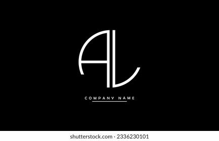 Monograma con el logotipo de las letras abstractas de LA