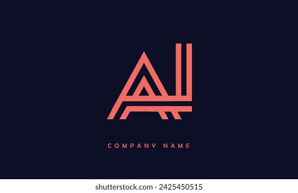 AL, LA Abstrakte Buchstaben Logo Monogramm