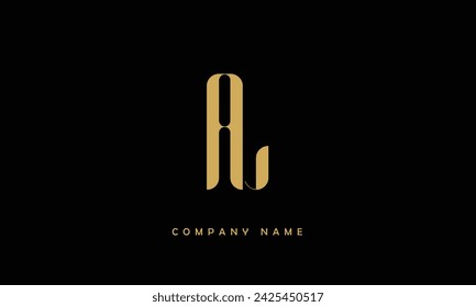 AL, LA Letras abstractas Logo Monograma