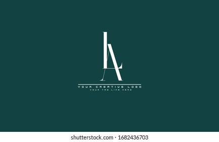 AL LA abstract vector logo monogram template