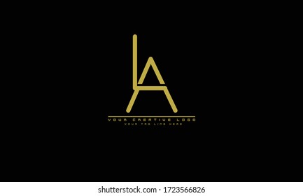 AL LA abstract vector logo monogram template